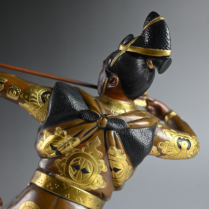 Antique Gilt Bronze Miyao-style Samurai Archer by Shunko