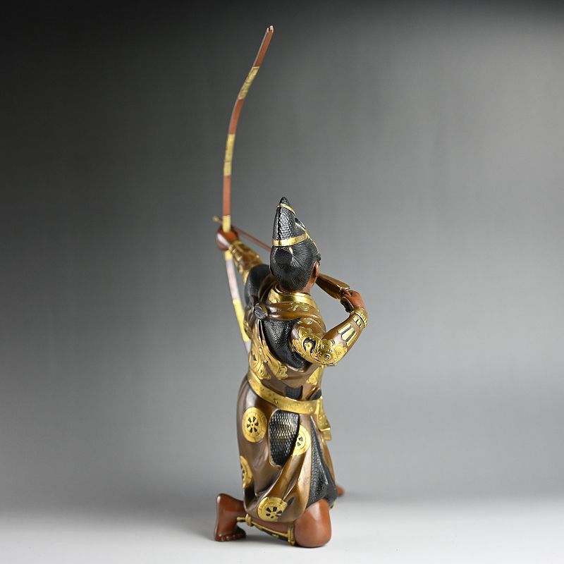 Antique Gilt Bronze Miyao-style Samurai Archer by Shunko