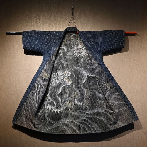 Antique Japanese Fireman Coat w/ Dragon & Tiger