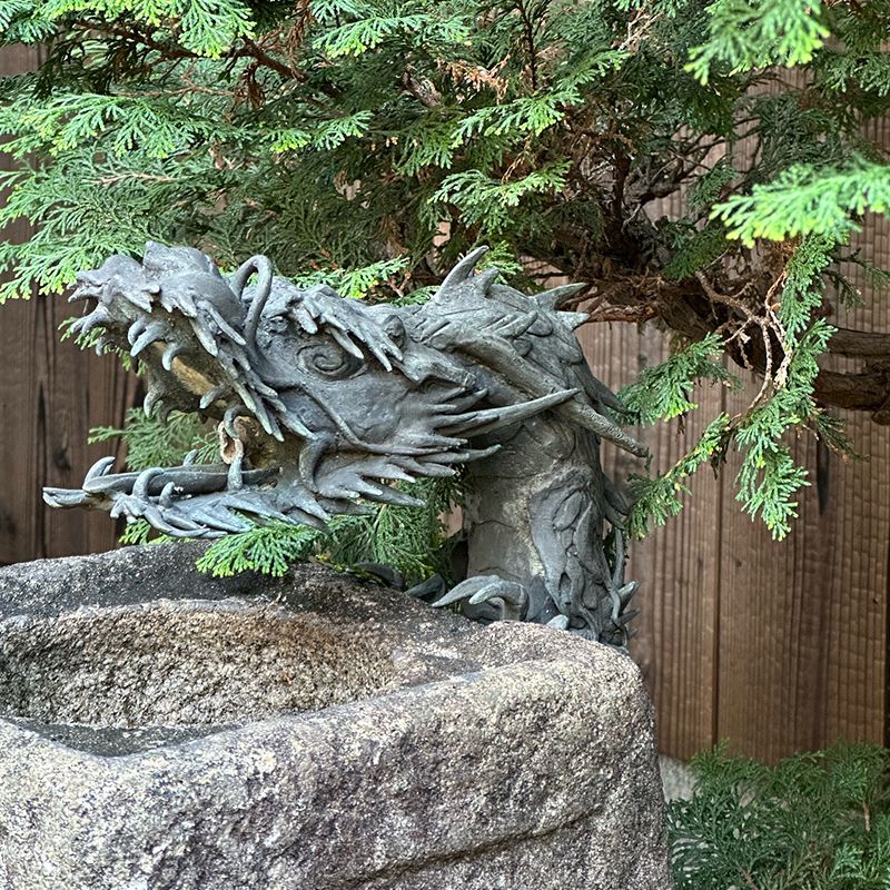 Antique Japanese Bronze Dragon Water Spout for Garden