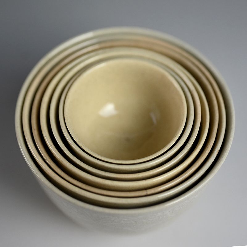 Set of Aoki Mokubei Nesting Cups attributed by Kiyomizu Rokubei