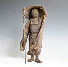 Tuschiya Yasuchika, 19th c. Wood carving, Wandering Priest
