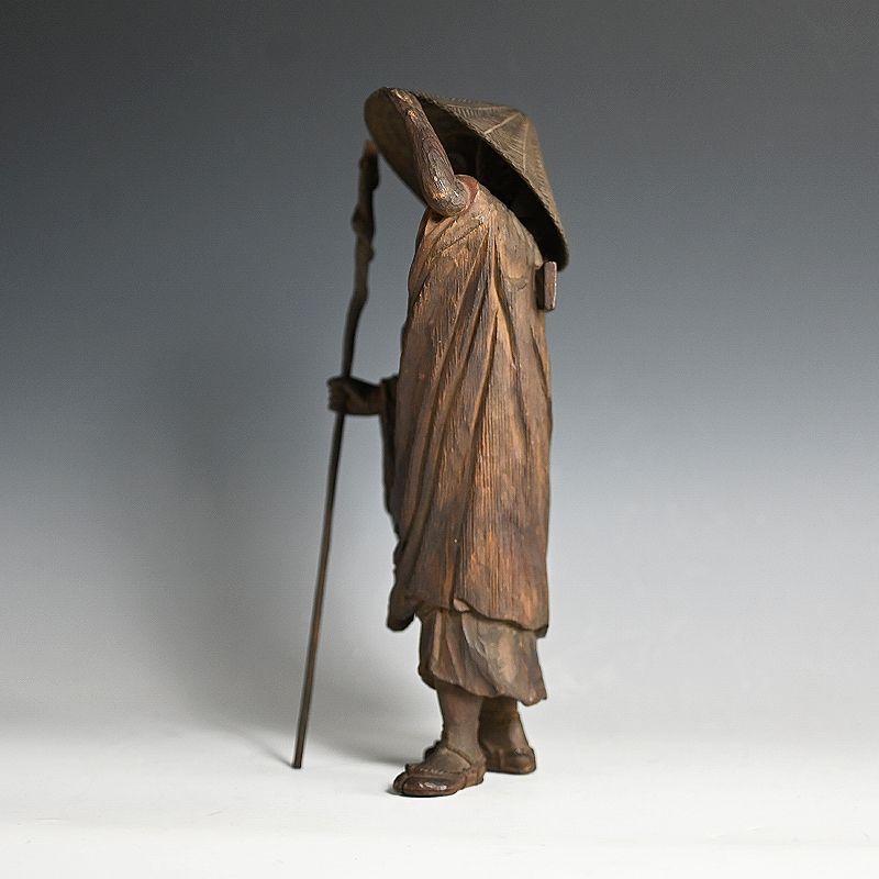 Tuschiya Yasuchika, 19th c. Wood carving, Wandering Priest