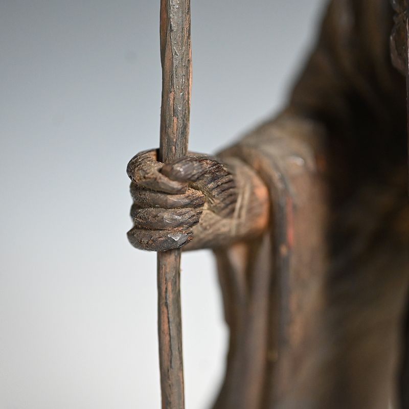 Tuschiya Yasuchika, 19th c. Wood carving, Wandering Priest