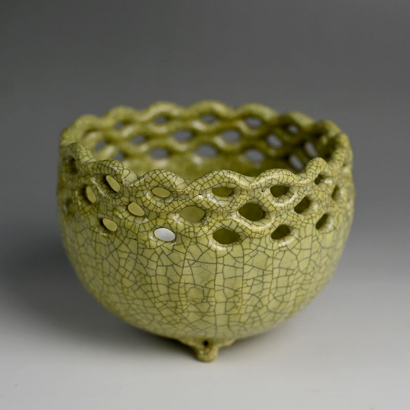 Beautiful Pottery Bowl by 11th Generation Raku Keinyu