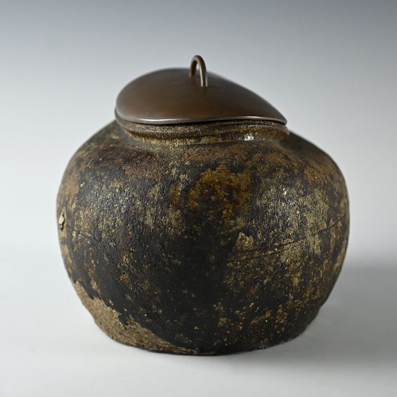Ancient Karatsu Jar Repurposed as a Mizusashi Water Container