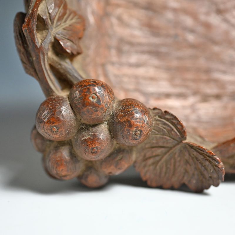 Antique Japanese Carved Wood Tea Tray