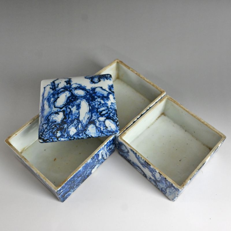 Rare Kameyama Yaki and Seto Porcelain Jubako Stacking Boxes