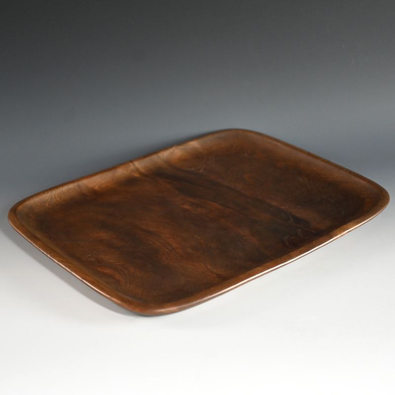 Superb Antique Japanese Carved Wood Tray