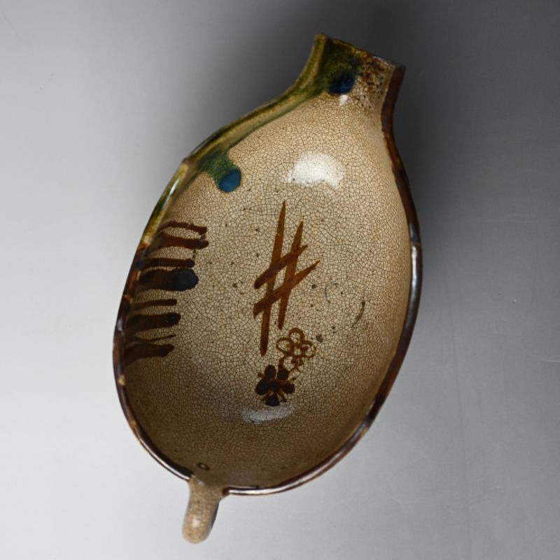 Edo period Japanese Oribe Katakuchi Serving Vessel