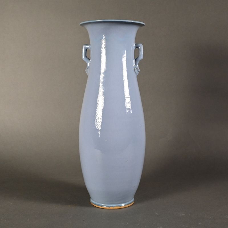 Rare Antique Vase in Blue from Shinjo Tozan III