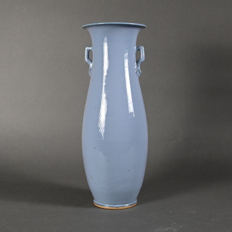 Rare Antique Vase in Blue from Shinjo Tozan III