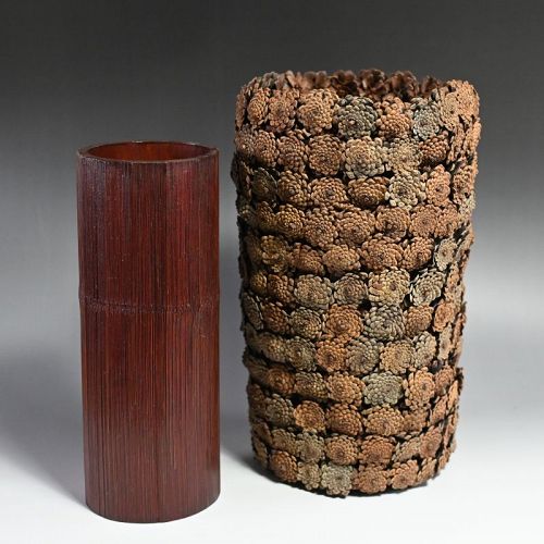 Very Unusual Pine Cone Basket Vase