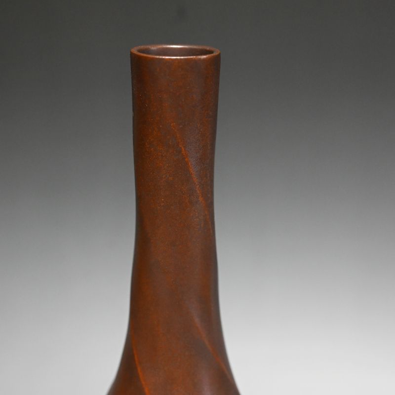 Exquisite Modernist Bronze vase by Yajima Boshu