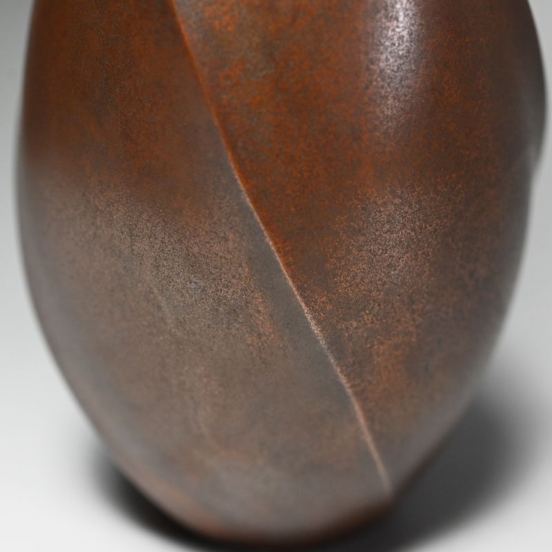 Exquisite Modernist Bronze vase by Yajima Boshu