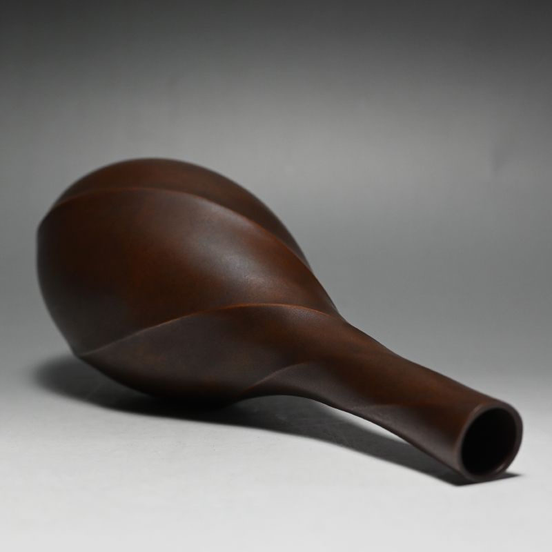 Exquisite Modernist Bronze vase by Yajima Boshu