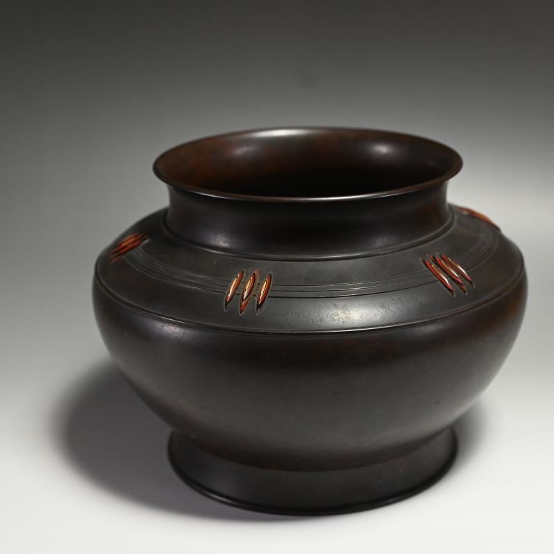 Art Deco era Bronze Vase by Yamamoto Junmin