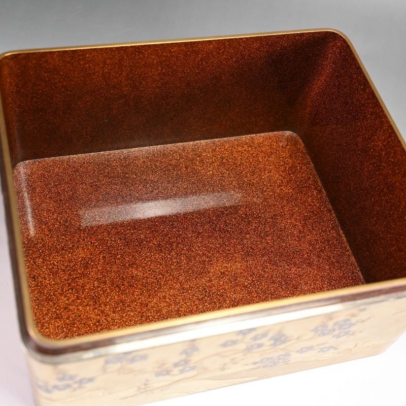 Heralds of Springtime Antique Japanese Gold Lacquered Box