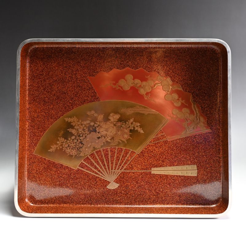 Heralds of Springtime Antique Japanese Gold Lacquered Box