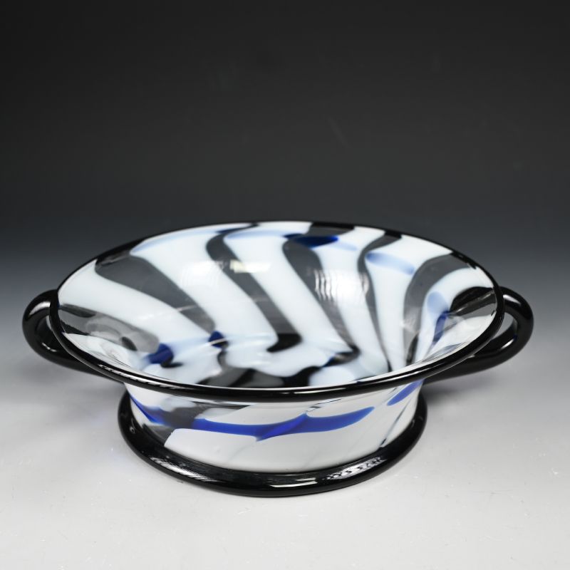 Colored Glass Bowl by Iwata Toshichi, 1936