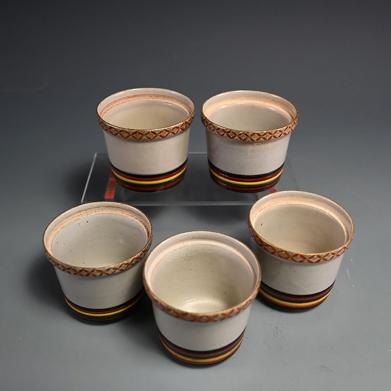 Miyagawa (Makuzu) Kozan 5 pc Lidded Soup Bowl Set