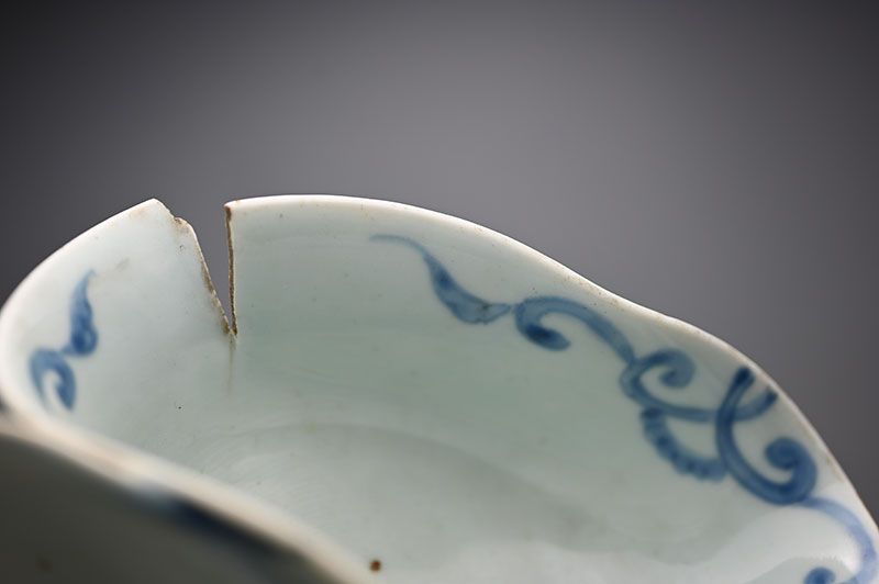Antique Japanese Kiln Flaw, Fused Porcelain Cups