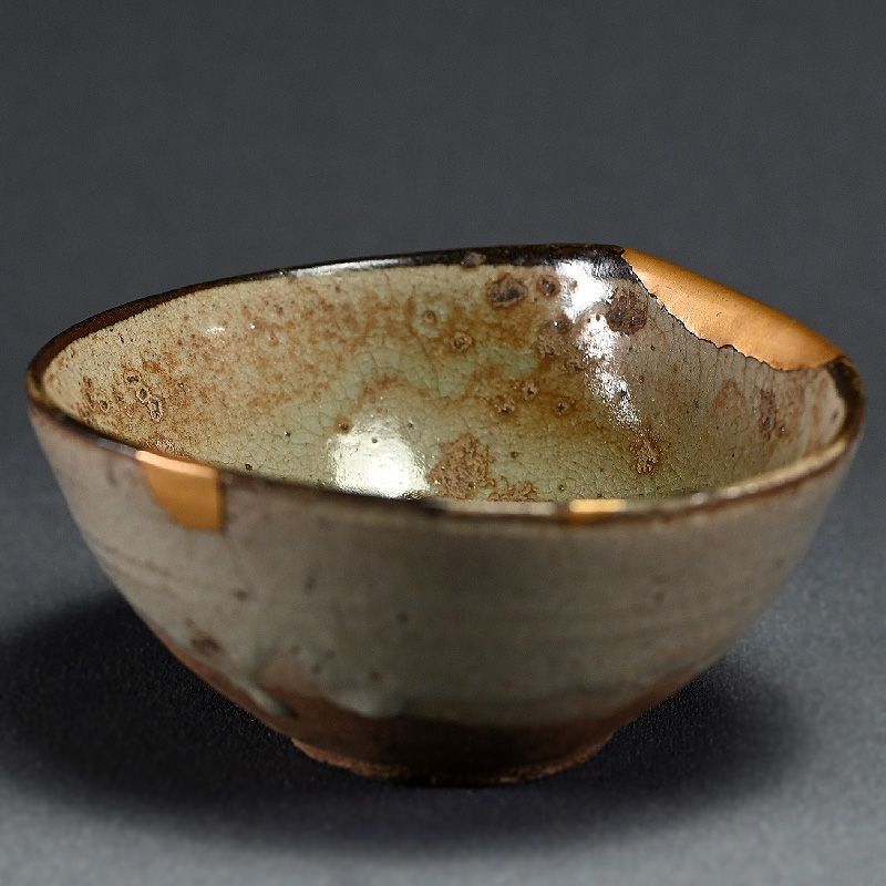 Early Karatsu Chawan Tea Bowl w/ Kintsugi gold repair