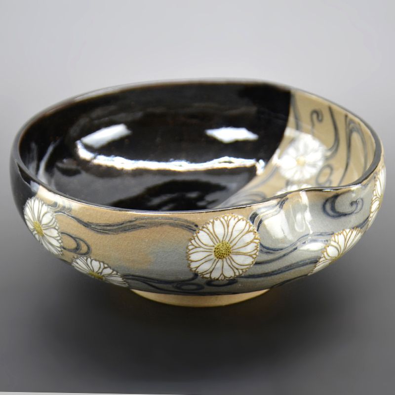 Kenzan Style Chrysanthemum Bowl by Miyagawa (Makuzu) Kozan