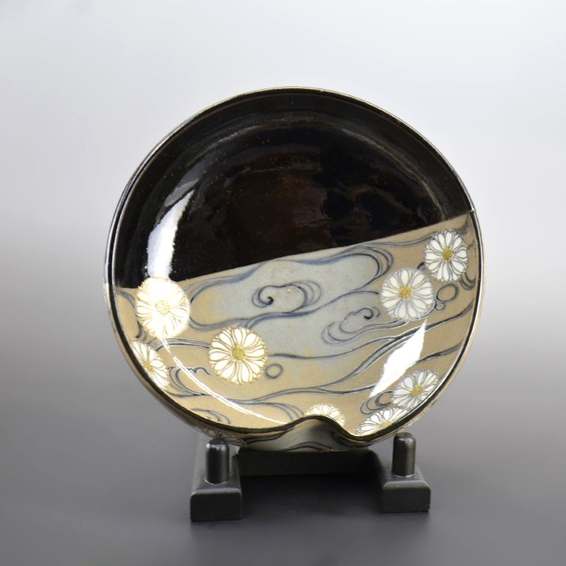 Kenzan Style Chrysanthemum Bowl by Miyagawa (Makuzu) Kozan