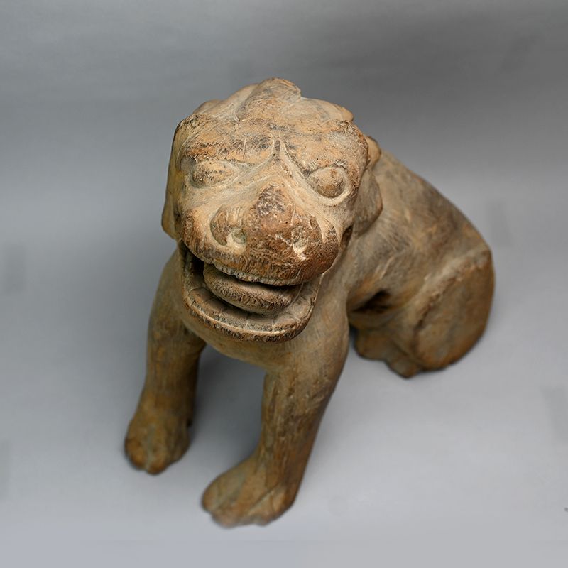 Momoyama to Early Edo Carved Wood Koma-inu Guardian