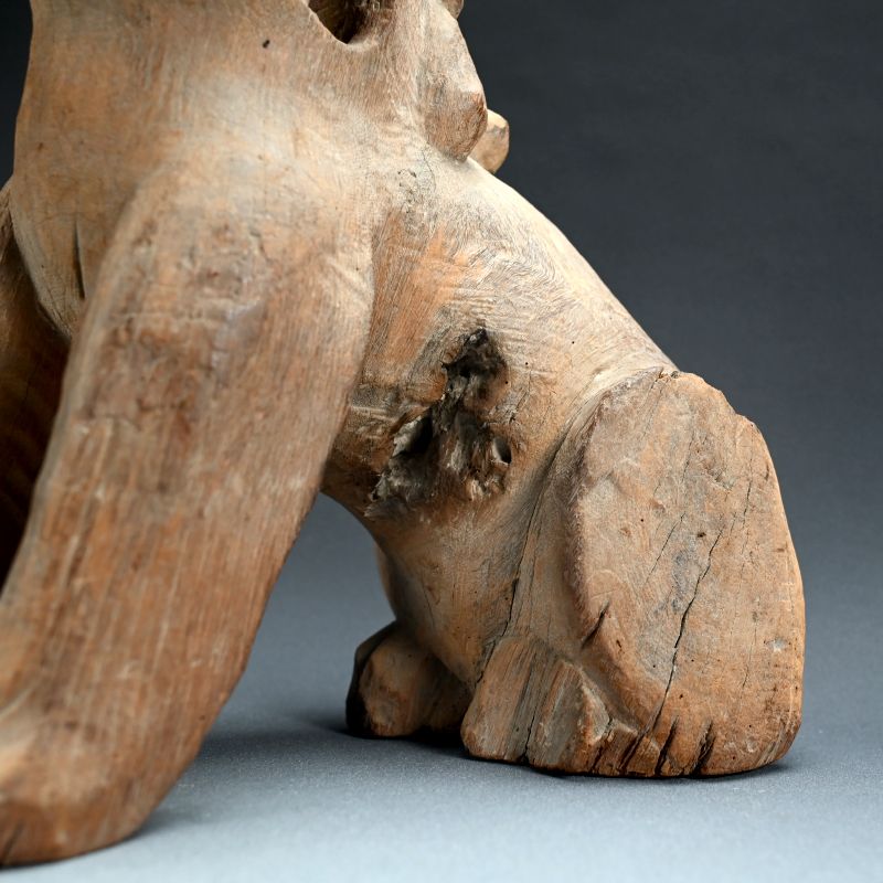 Momoyama to Early Edo Carved Wood Koma-inu Guardian