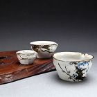 Set of 3 Small Antique Nesting Cups by Gorosuke