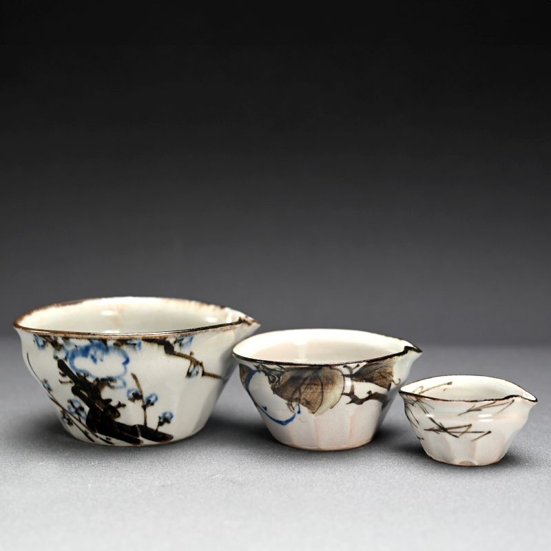 Set of 3 Small Antique Nesting Cups by Gorosuke