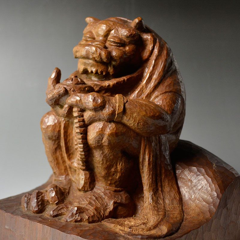 Hirata Masaya Wood Carving, Demon Drunk on Incense