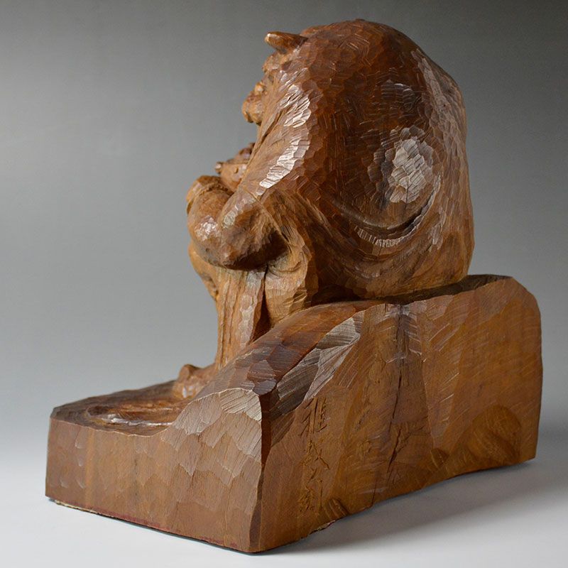 Hirata Masaya Wood Carving, Demon Drunk on Incense