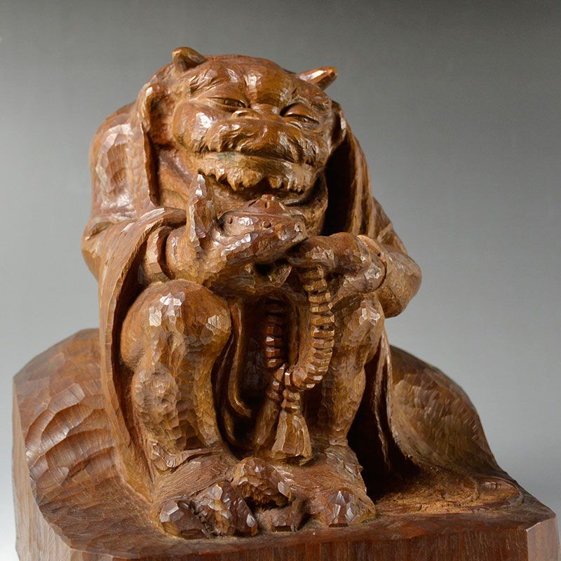 Hirata Masaya Wood Carving, Demon Drunk on Incense