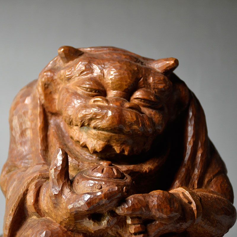 Hirata Masaya Wood Carving, Demon Drunk on Incense