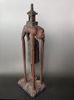 Antique Japanese Buddhist Demon Sharito Bell Stand