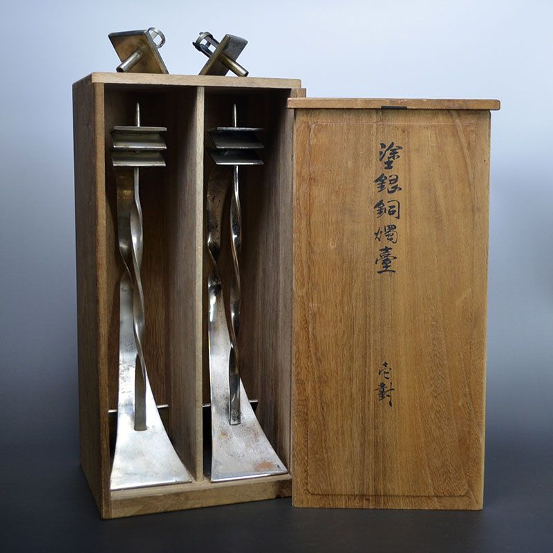 Art Deco Era Candle stick set by Hata Zoroku