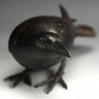 A fabulous Antique Japanese Bronze Crow signed Takayo