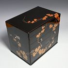 LNT Takano Shozan Black Lacquered Cabinet with Maki-e Vines