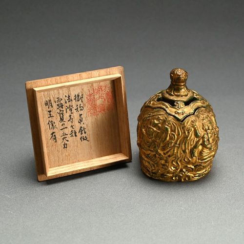 Antique Ceramic Koro Incense Burner by Saito Kairaku