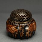 Edo p. Akoda Koro Incense Burner with Silver Lid