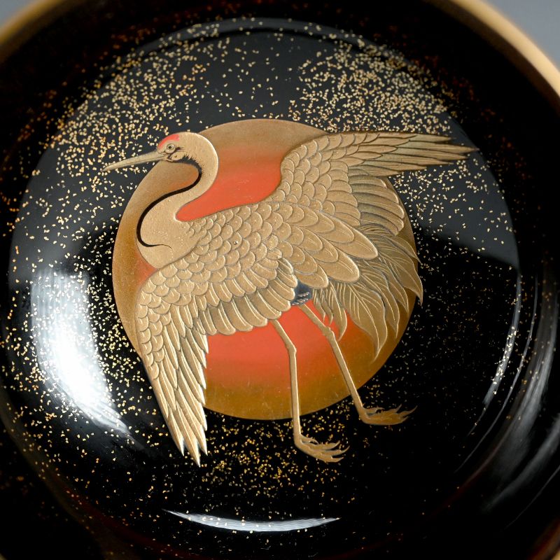 Lacquered Haisen Bowl Set by Tachibanaya Tomoshichi
