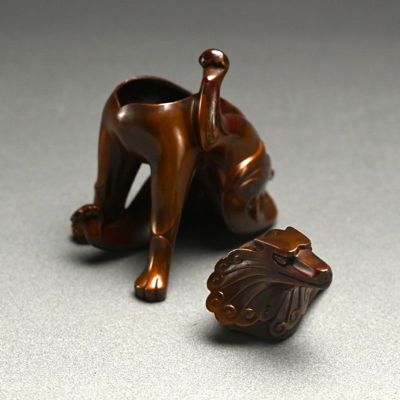 Shishi Lion Bronze Koro Incense Burner by Hasuda Shugoro