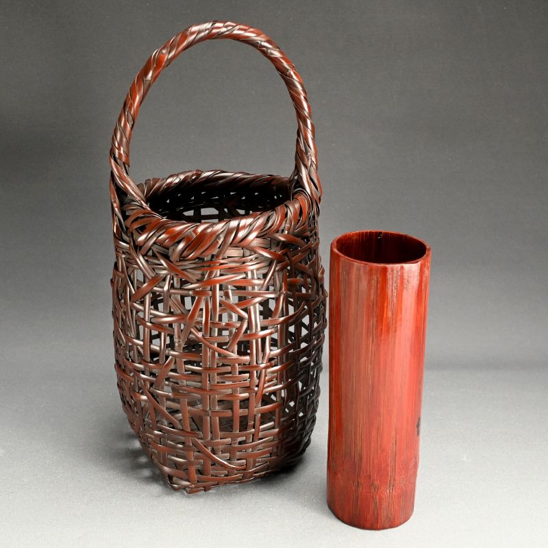 Woven Bamboo Basket by Hayakawa Shokosai IV (item #1500994)