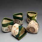 5 pc. Oribe Mukouzuke Dish Set by Kato Sakusuke