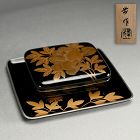 Antique Japanese Lacquer Box and Tray Set