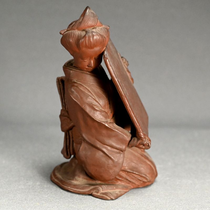 Maiko, Meiji period Ceramic Saikumono Figurine, Signed