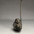 Hanging Monkey Bronze Incense Burner Tsuri Koro